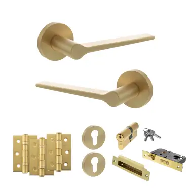Click Here To Enlarge This Photo Of Atlantic - SPR180SB Senza Pari Laviano Door Handle Pack - Satin Brass