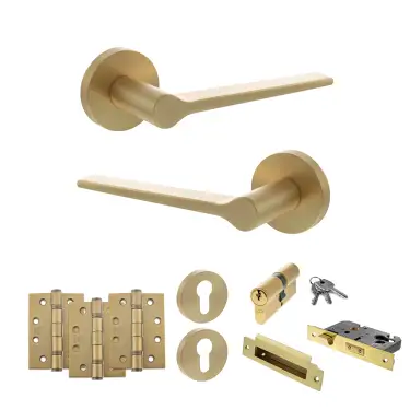Click Here To Enlarge This Photo Of Atlantic - SPR180SB Senza Pari Laviano Door Handle Pack - Satin Brass
