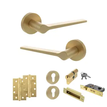 Click Here To Enlarge This Photo Of Atlantic - SPR180SB Senza Pari Laviano Door Handle Pack - Satin Brass