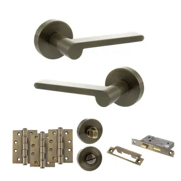 Click Here To Enlarge This Photo Of Atlantic - SPRO218AB Senza Pari Darrio Door Handle Pack - Antique Brass
