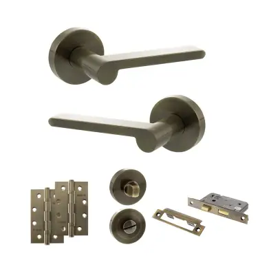Click Here To Enlarge This Photo Of Atlantic - SPRO218AB Senza Pari Darrio Door Handle Pack - Antique Brass