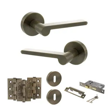 Click Here To Enlarge This Photo Of Atlantic - SPRO218AB Senza Pari Darrio Door Handle Pack - Antique Brass