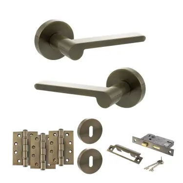 Click Here To Enlarge This Photo Of Atlantic - SPRO218AB Senza Pari Darrio Door Handle Pack - Antique Brass