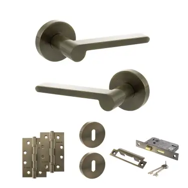 Click Here To Enlarge This Photo Of Atlantic - SPRO218AB Senza Pari Darrio Door Handle Pack - Antique Brass