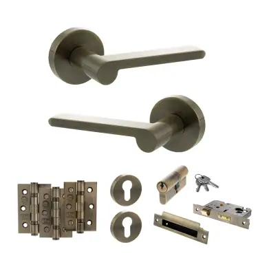 Click Here To Enlarge This Photo Of Atlantic - SPRO218AB Senza Pari Darrio Door Handle Pack - Antique Brass
