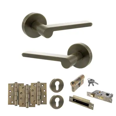 Click Here To Enlarge This Photo Of Atlantic - SPRO218AB Senza Pari Darrio Door Handle Pack - Antique Brass