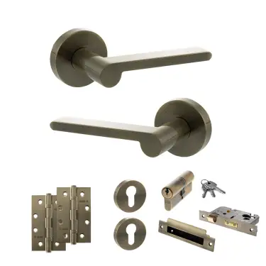Click Here To Enlarge This Photo Of Atlantic - SPRO218AB Senza Pari Darrio Door Handle Pack - Antique Brass