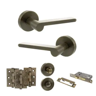 Click Here To Enlarge This Photo Of Atlantic - SPRO218AB Senza Pari Darrio Door Handle Pack - Antique Brass