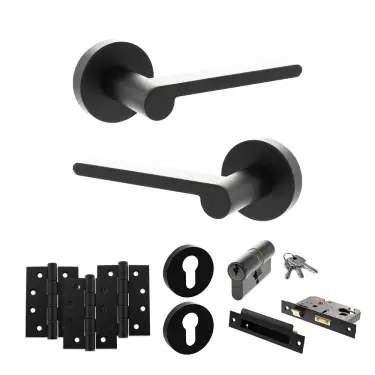 Click Here To Enlarge This Photo Of Atlantic - SPRO218MB Senza Pari Darrio Door Handle Pack - Matt Black
