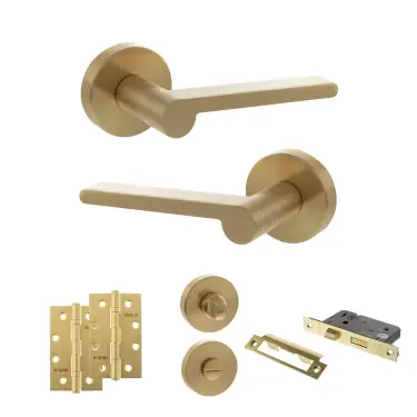 Click Here To Enlarge This Photo Of Atlantic - SPRO218SB Senza Pari Darrio Door Handle Pack - Satin Brass