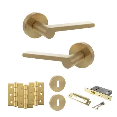 Click Here To Enlarge This Photo Of Atlantic - SPRO218SB Senza Pari Darrio Door Handle Pack - Satin Brass