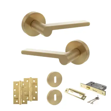 Click Here To Enlarge This Photo Of Atlantic - SPRO218SB Senza Pari Darrio Door Handle Pack - Satin Brass