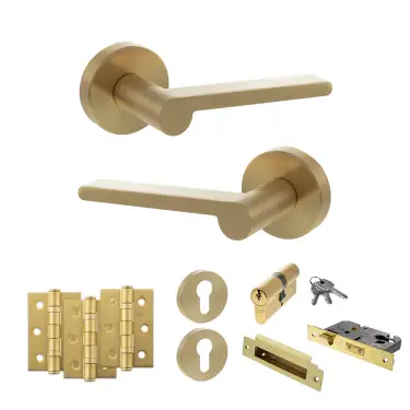 Click Here To Enlarge This Photo Of Atlantic - SPRO218SB Senza Pari Darrio Door Handle Pack - Satin Brass