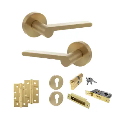 Click Here To Enlarge This Photo Of Atlantic - SPRO218SB Senza Pari Darrio Door Handle Pack - Satin Brass