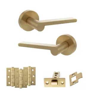 Atlantic - SPRO218SB Senza Pari Darrio Door Handle Pack - Satin Brass