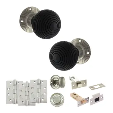 Click Here To Enlarge This Photo Of Atlantic - OE60RREMKSN Old English Whitby Door Knob Pack - Satin Nickel