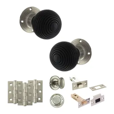 Click Here To Enlarge This Photo Of Atlantic - OE60RREMKSN Old English Whitby Door Knob Pack - Satin Nickel