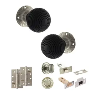 Atlantic - OE60RREMKSN Old English Whitby Door Knob Pack - Satin Nickel