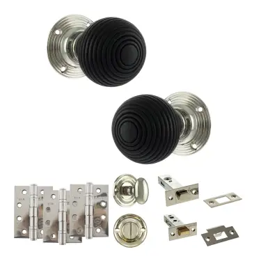 Click Here To Enlarge This Photo Of Atlantic - OE60RREMKPN Old English Whitby Door Knob Pack - Polished Nickel