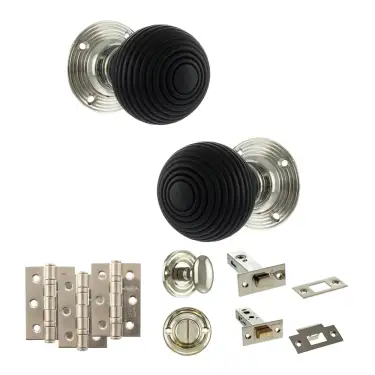 Click Here To Enlarge This Photo Of Atlantic - OE60RREMKPN Old English Whitby Door Knob Pack - Polished Nickel