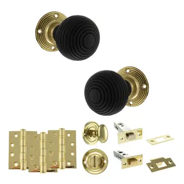 Click Here To Enlarge This Photo Of Atlantic - OE60RREMKPB Old English Whitby Door Knob Pack - Polished Brass