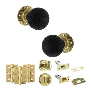 Click Here To Enlarge This Photo Of Atlantic - OE60RREMKPB Old English Whitby Door Knob Pack - Polished Brass