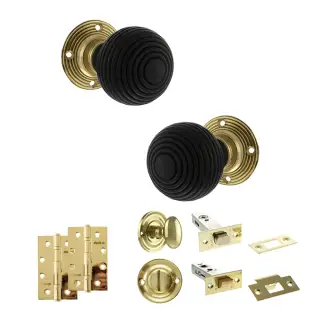Atlantic - OE60RREMKPB Old English Whitby Door Knob Pack - Polished Brass