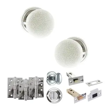 Click Here To Enlarge This Photo Of Atlantic - OE59CMKWHPC Old English Skipton Door Knob Pack - Polished Chrome