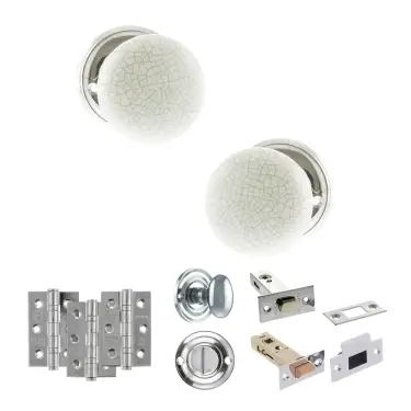 Click Here To Enlarge This Photo Of Atlantic - OE59CMKWHPC Old English Skipton Door Knob Pack - Polished Chrome