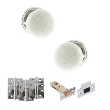 Click Here To Enlarge This Photo Of Atlantic - OE59CMKWHPC Old English Skipton Door Knob Pack - Polished Chrome