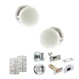 Atlantic - OE59CMKWHPC Old English Skipton Door Knob Pack - Polished Chrome