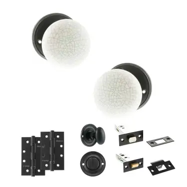 Click Here To Enlarge This Photo Of Atlantic - OE59CMKWHMB Old English Skipton Door Knob Pack - Matt Black