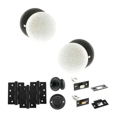 Click Here To Enlarge This Photo Of Atlantic - OE59CMKWHMB Old English Skipton Door Knob Pack - Matt Black