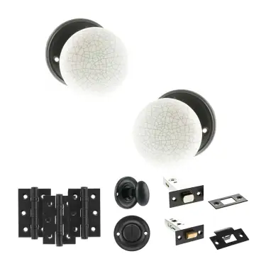 Click Here To Enlarge This Photo Of Atlantic - OE59CMKWHMB Old English Skipton Door Knob Pack - Matt Black