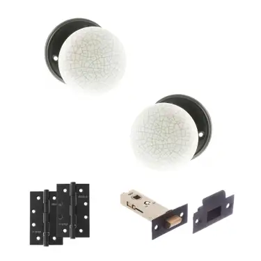 Click Here To Enlarge This Photo Of Atlantic - OE59CMKWHMB Old English Skipton Door Knob Pack - Matt Black