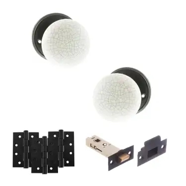 Click Here To Enlarge This Photo Of Atlantic - OE59CMKWHMB Old English Skipton Door Knob Pack - Matt Black