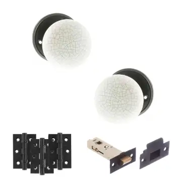 Click Here To Enlarge This Photo Of Atlantic - OE59CMKWHMB Old English Skipton Door Knob Pack - Matt Black