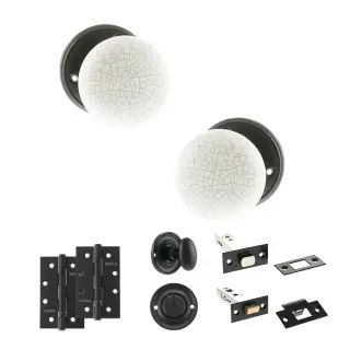 Atlantic - OE59CMKWHMB Old English Skipton Door Knob Pack - Matt Black