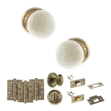 Click Here To Enlarge This Photo Of Atlantic - OE59CMKCAB Old English Skipton Door Knob Pack - Antique Brass