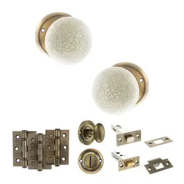 Click Here To Enlarge This Photo Of Atlantic - OE59CMKCAB Old English Skipton Door Knob Pack - Antique Brass