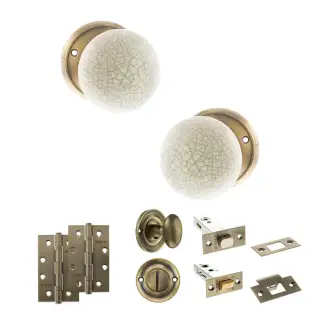 Atlantic - OE59CMKCAB Old English Skipton Door Knob Pack - Antique Brass
