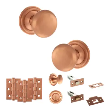 Click Here To Enlarge This Photo Of Atlantic - OE58MMKUSC Old English Harrogate Door Knob Pack - Urban Satin Copper