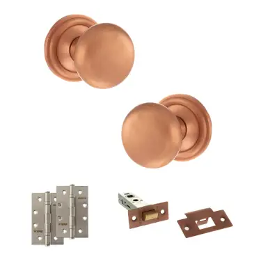 Click Here To Enlarge This Photo Of Atlantic - OE58MMKUSC Old English Harrogate Door Knob Pack - Urban Satin Copper