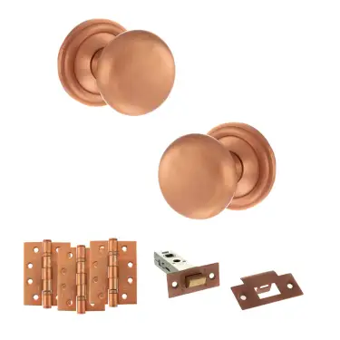 Click Here To Enlarge This Photo Of Atlantic - OE58MMKUSC Old English Harrogate Door Knob Pack - Urban Satin Copper