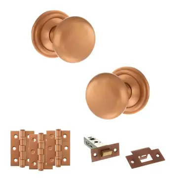 Click Here To Enlarge This Photo Of Atlantic - OE58MMKUSC Old English Harrogate Door Knob Pack - Urban Satin Copper