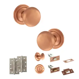Atlantic - OE58MMKUSC Old English Harrogate Door Knob Pack - Urban Satin Copper