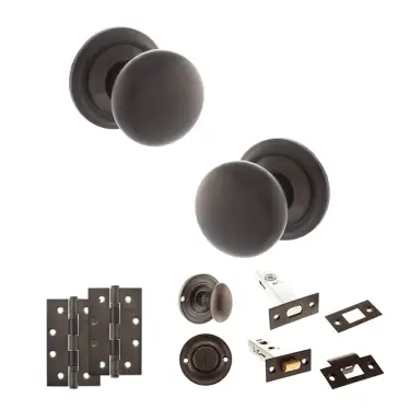 Click Here To Enlarge This Photo Of Atlantic - OE58MMKUDB Old English Harrogate Door Knob Pack - Urban Dark Bronze
