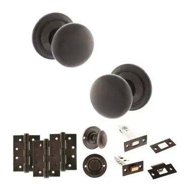 Click Here To Enlarge This Photo Of Atlantic - OE58MMKUDB Old English Harrogate Door Knob Pack - Urban Dark Bronze