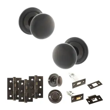 Click Here To Enlarge This Photo Of Atlantic - OE58MMKUDB Old English Harrogate Door Knob Pack - Urban Dark Bronze