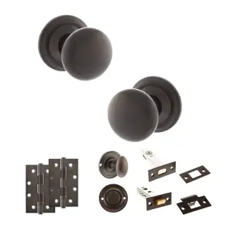 Atlantic - OE58MMKUDB Old English Harrogate Door Knob Pack - Urban Dark Bronze